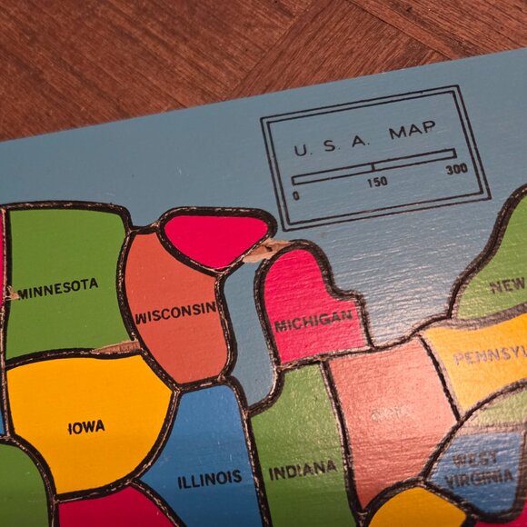 Wood Inlaid Map Puzzle United States - Picture 3 of 5